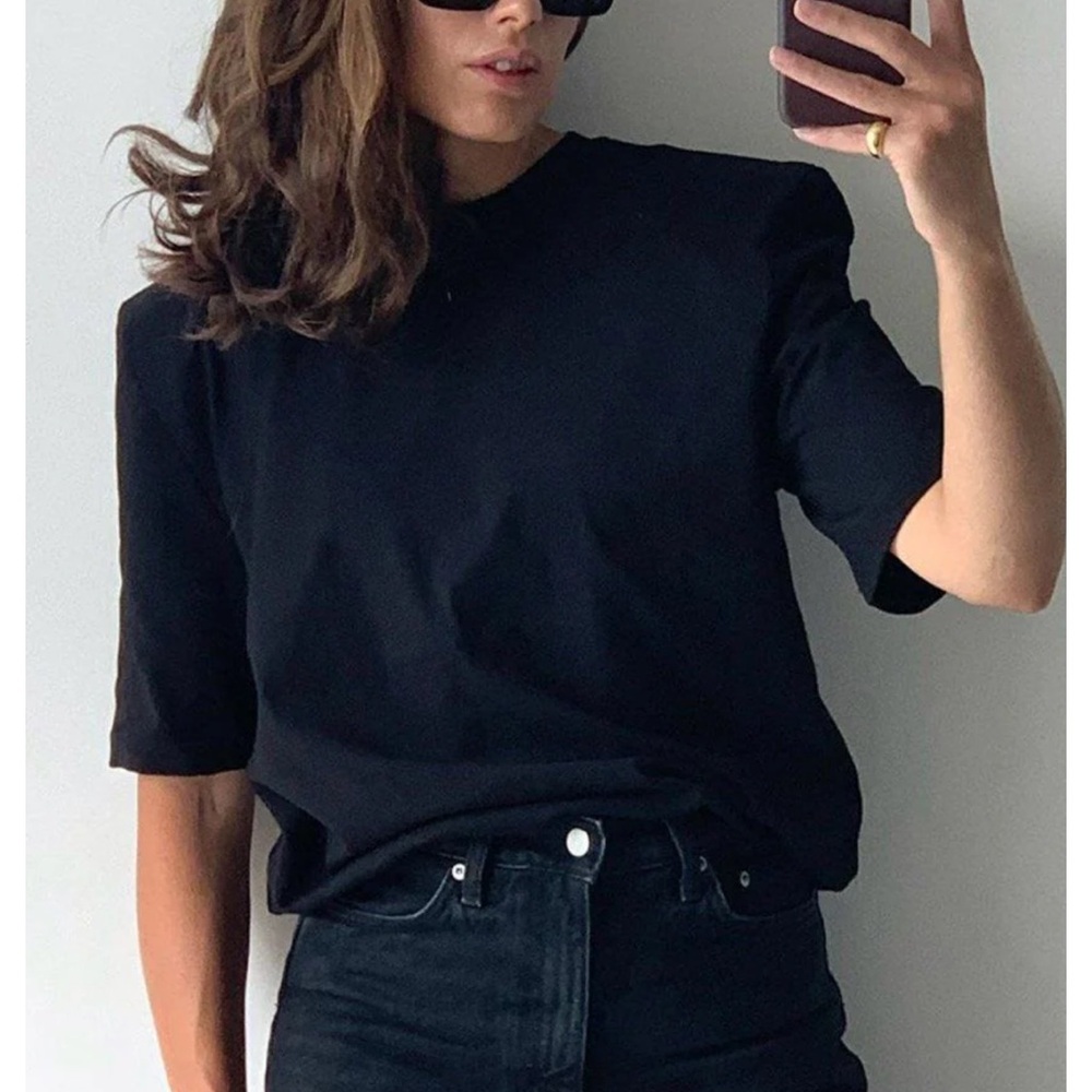 Frankie Shop Padded shoulder t-shirt Large